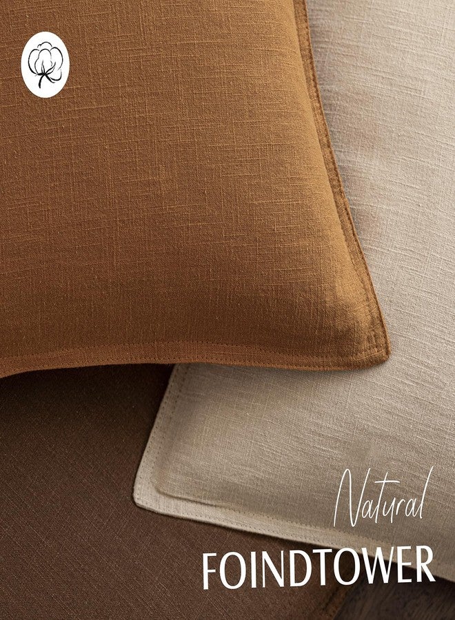Foindtower Pack of 2, Decorative Linen Soild Throw Pillow Covers Soft Accent Lumbar Cushion Case Farmhouse Pillowcase for Chair Couch Sofa Bedroom Living Room Home Decor 12 x 20 Inch Autumn Orange - Image 4